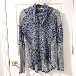 Navy & Gray Knit Cowl Neck Sweater